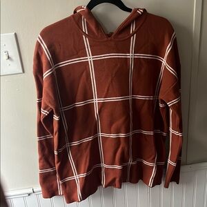 Rachel Roy Terracotta Checkered Hoodie